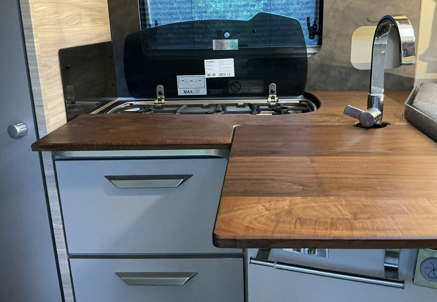 Mobilhome keukenblad – Massief IPE hout