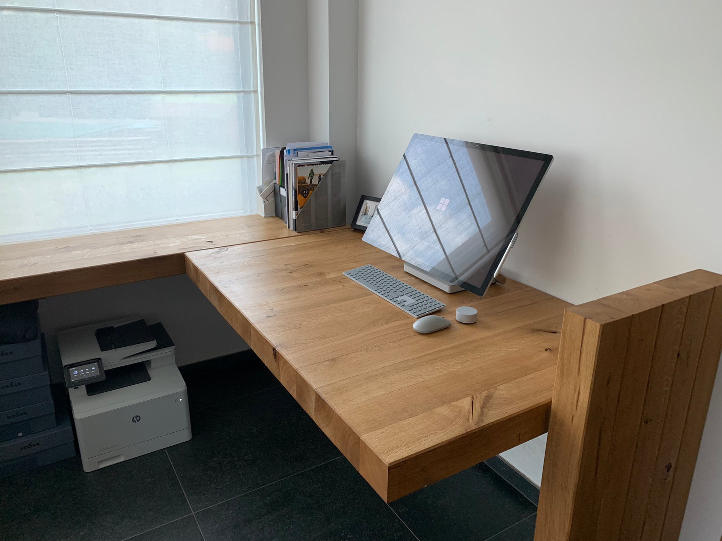 (C23-3-P1) Massief Eiken Bureau uit Gerecycleerd Hout